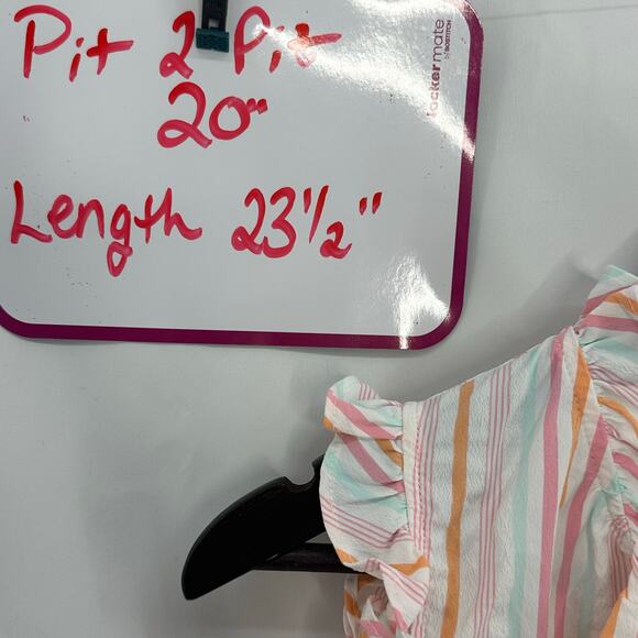 Vineyard Vines Performance Harbor Ruffle Popover Top Women's Small Pastel Stripe - Picture 4 of 5